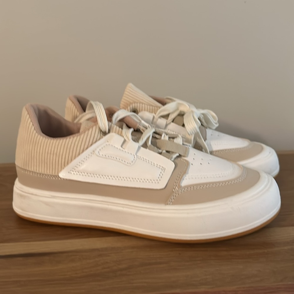 NWOT Womens White and Brown Casual Sneakers  - Bundle and Save!